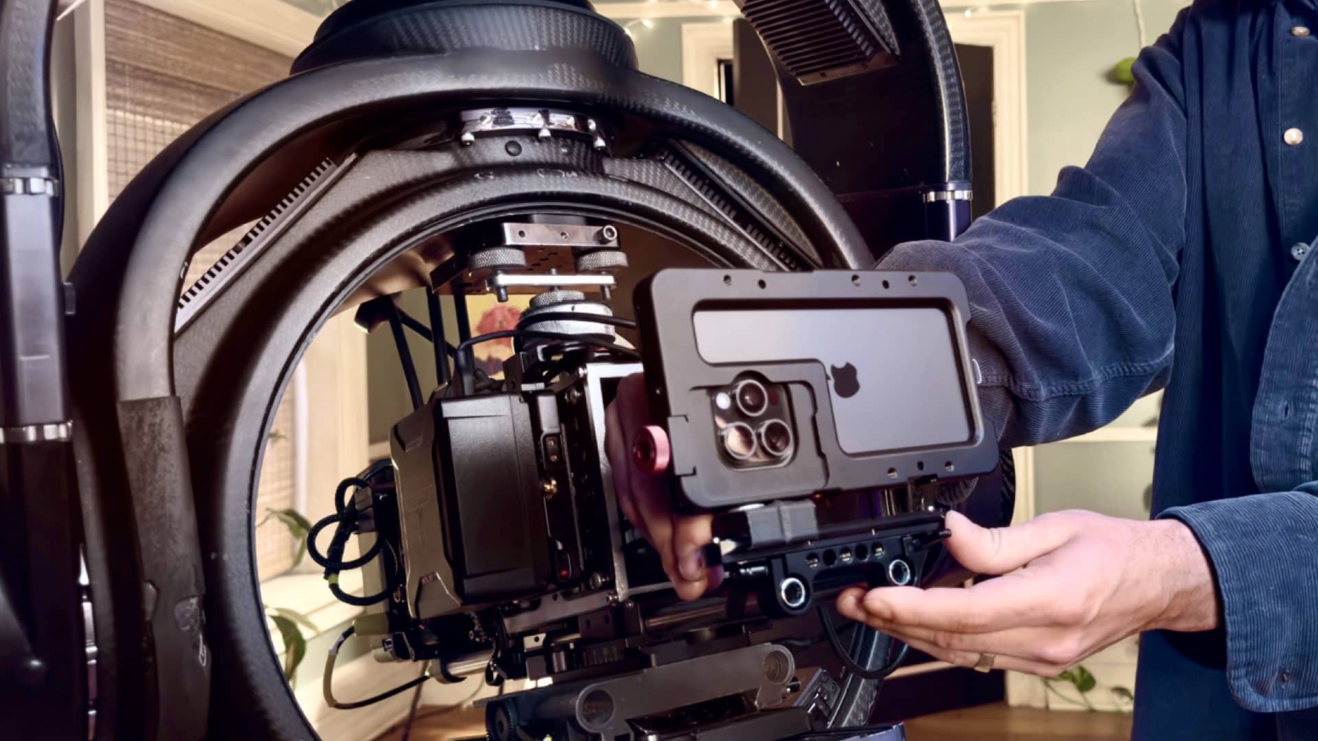 Rig de 20 iPhones para filmaci&oacute;n cinematogr&aacute;fica