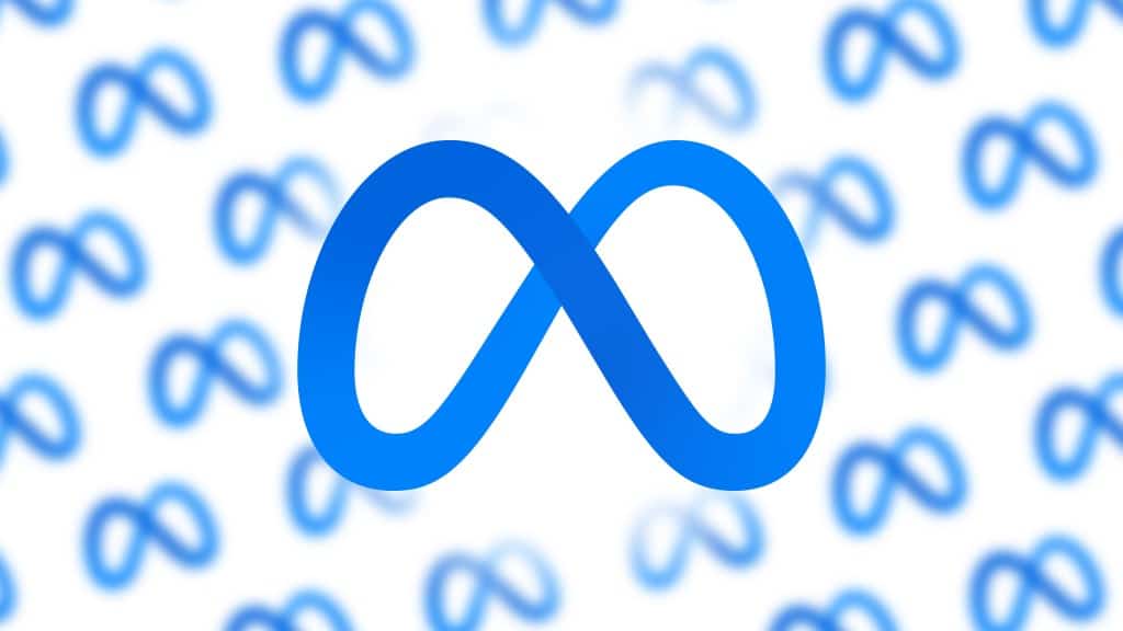 Logotipo de Meta con patr&oacute;n infinito en azul
