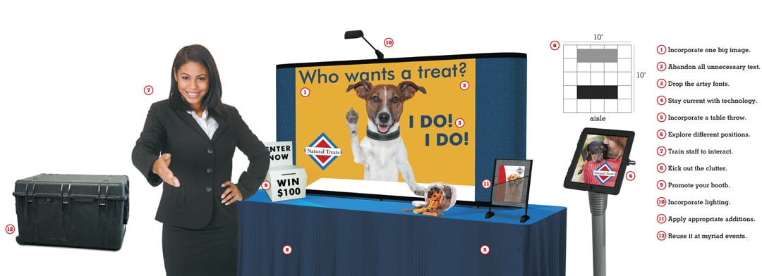 Stand de exhibici&oacute;n con pantalla interactiva