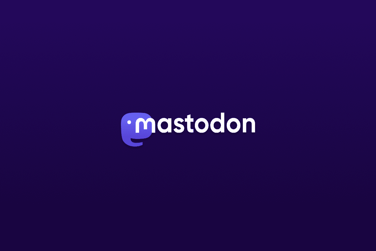 Logotipo de Mastodon sobre fondo morado