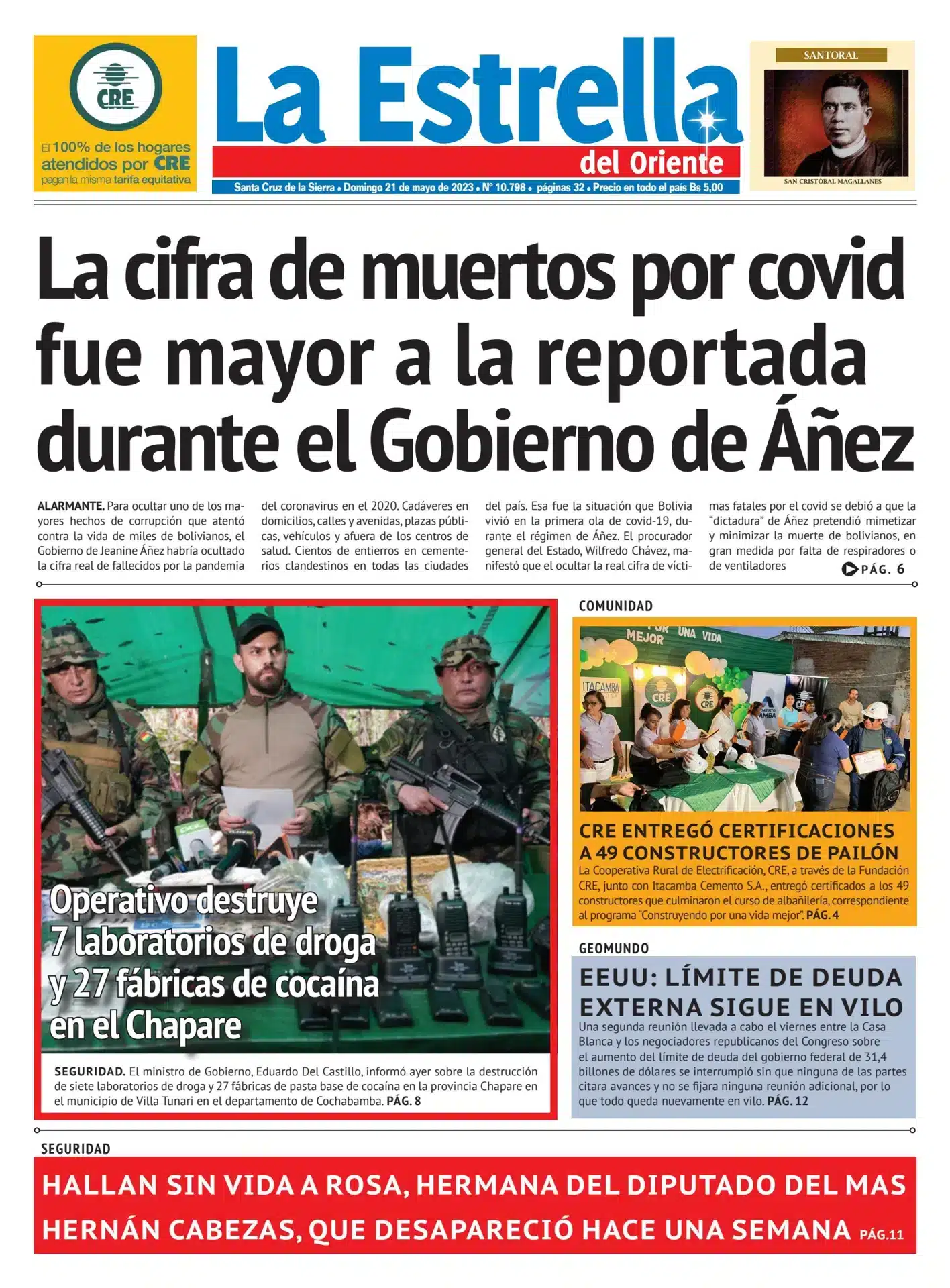 Portada period&iacute;stica sobre casos de corrupci&oacute;n en Per&uacute;