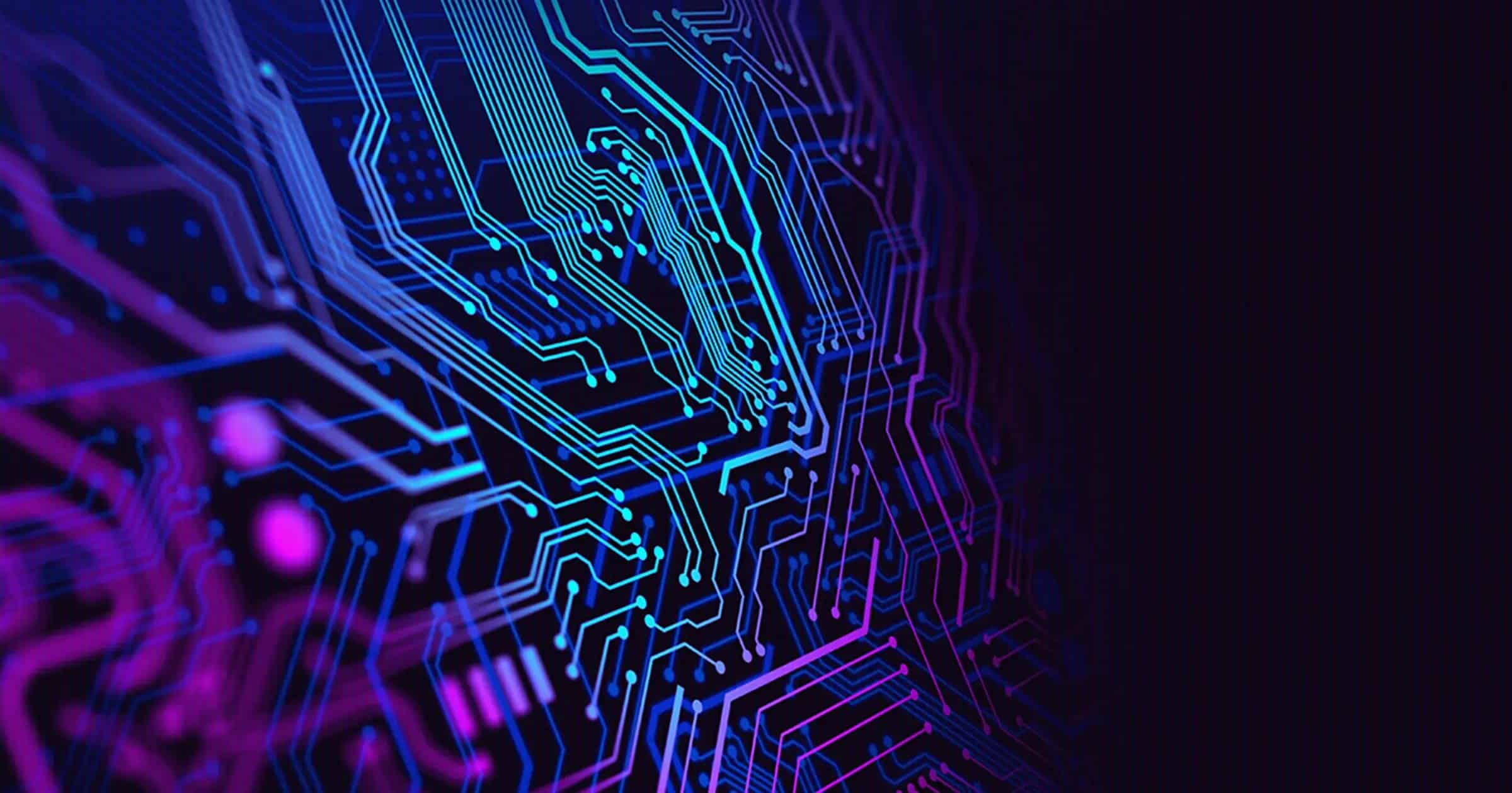 Diseño abstracto de circuitos electrónicos representando tecnología de inteligencia artificial