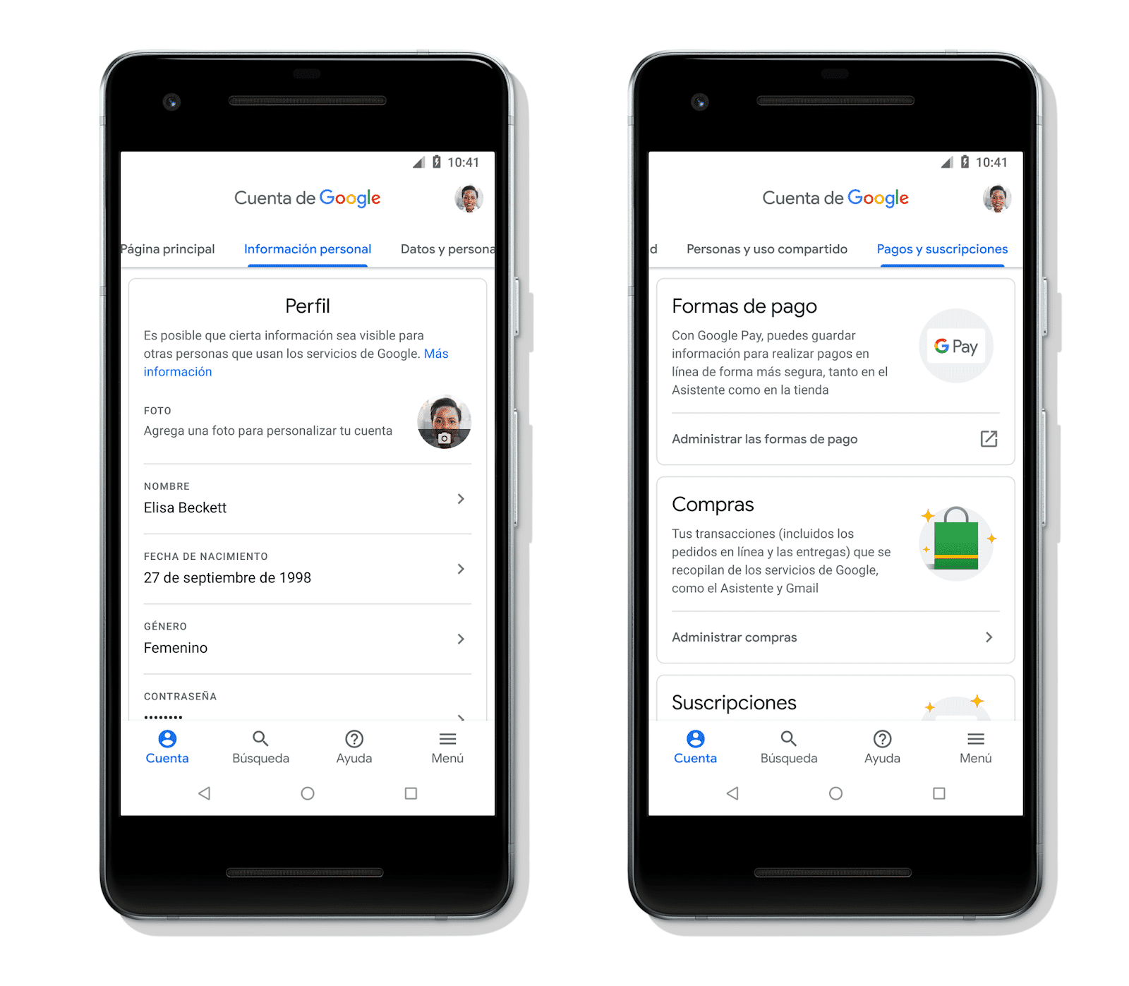 Gesti&oacute;n de cuentas Google