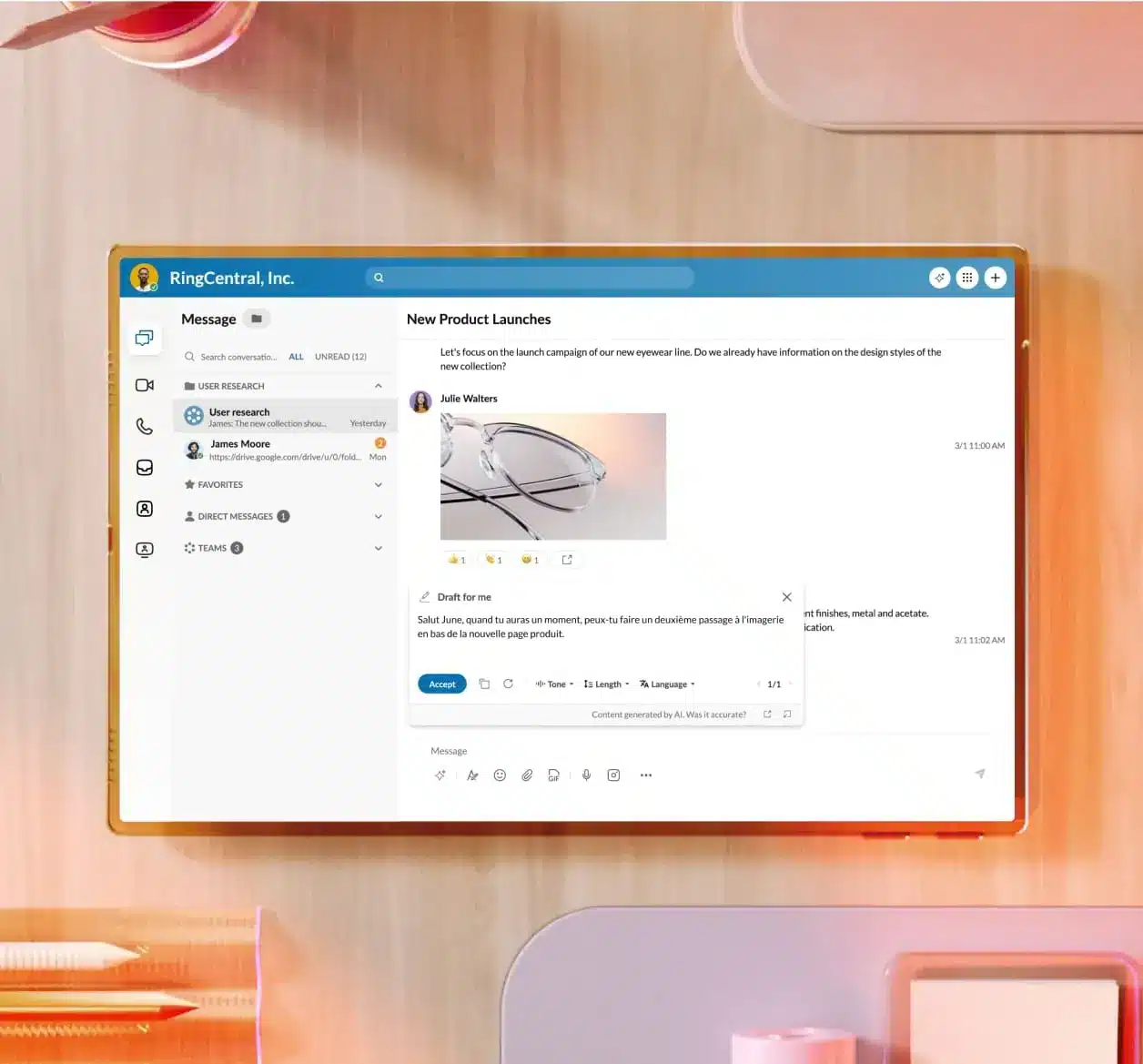 Interfaz avanzada de mensajería