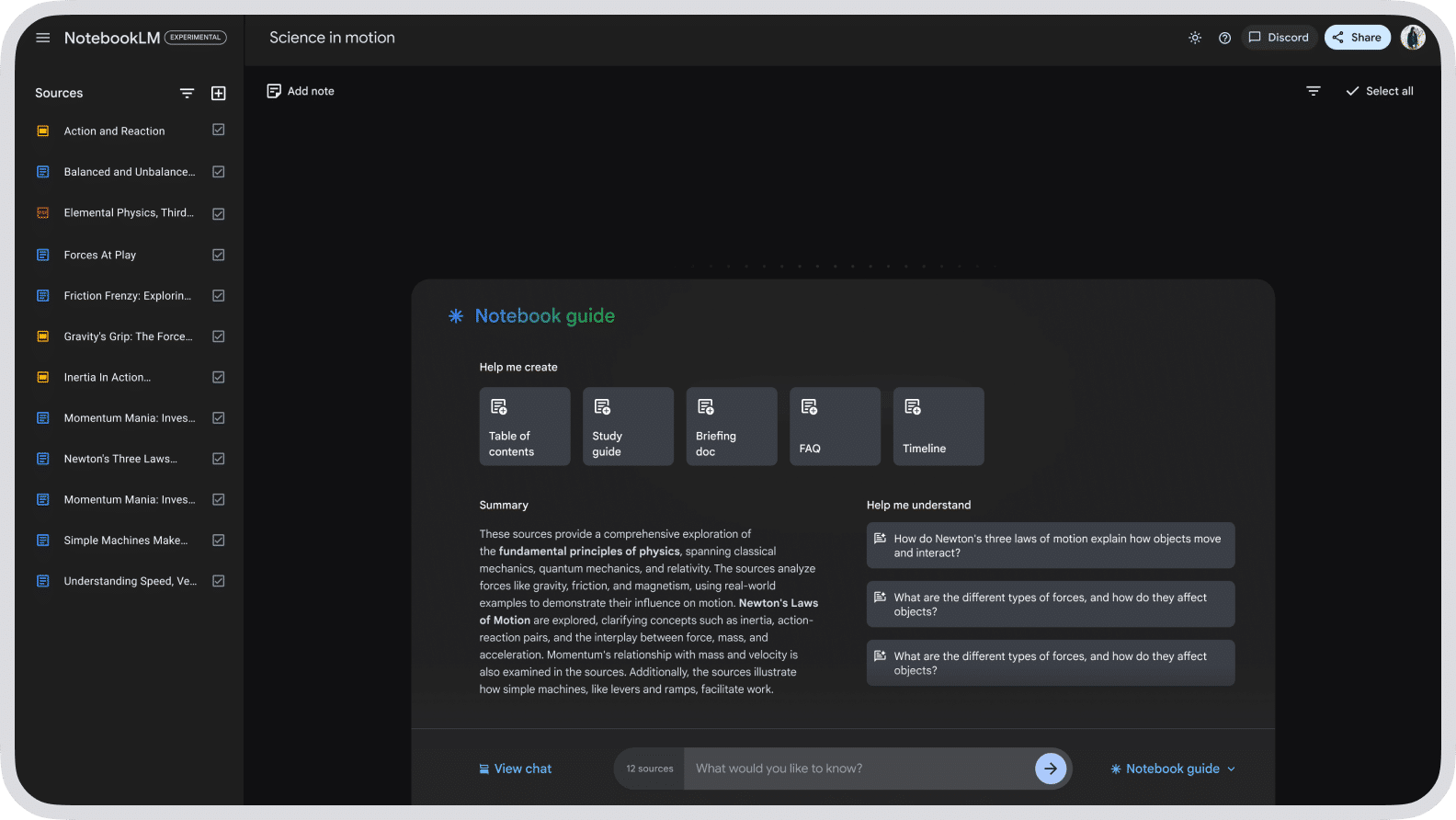 Funciones de guía de estudio y resúmenes en NotebookLM