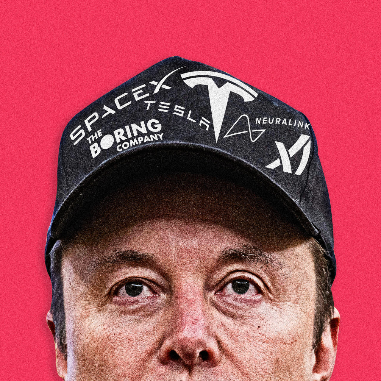 Gorra con logos de empresas de Elon Musk