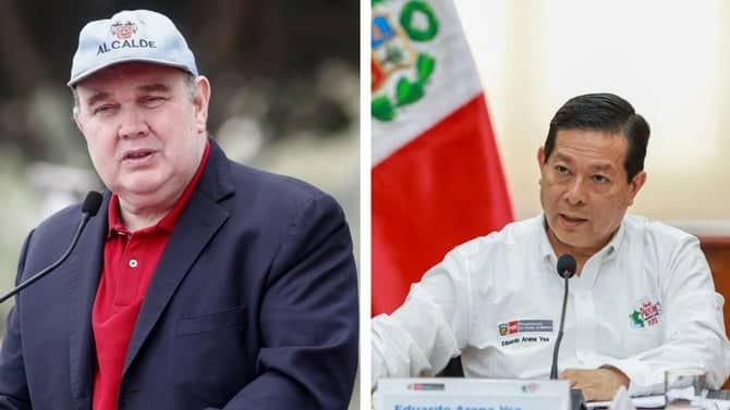 L&oacute;pez Aliaga y representante del gobierno en conflicto