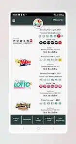 Pantalla m&oacute;vil con resultados de loter&iacute;as floridanas