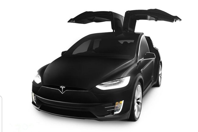 Tesla Model X negro para traslados al aeropuerto de San Francisco