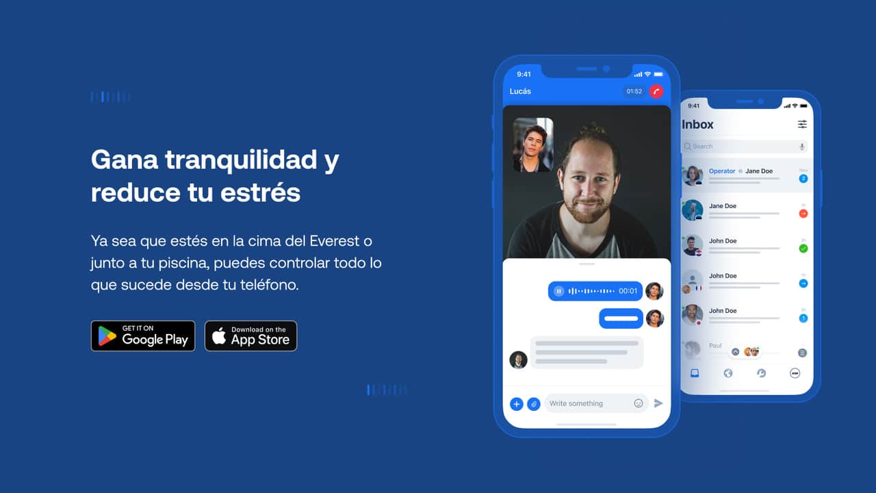 Interfaz moderna de aplicaci&oacute;n m&oacute;vil con funcionalidades de IA