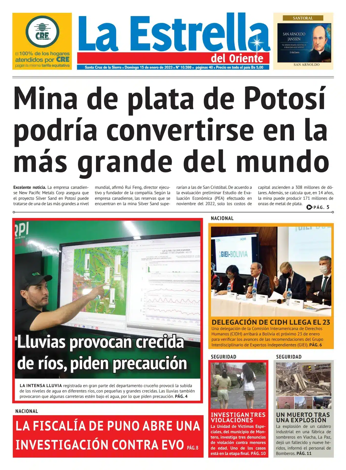 Portada de periódico sobre derechos humanos y regulación