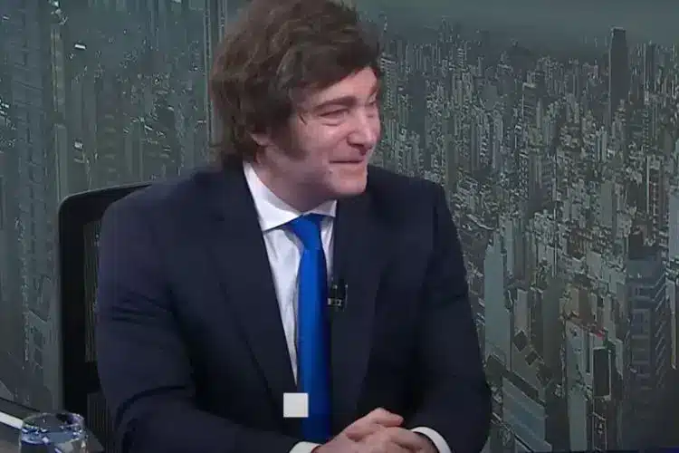 Javier Milei en estudio de televisión