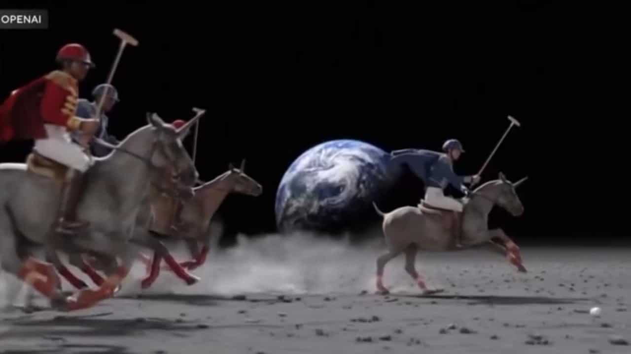 Ejemplo de video generado por Sora con escena surrealista