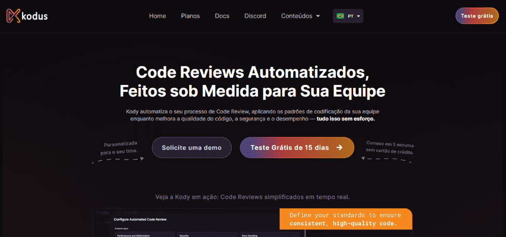 Plataforma Kodus para automatizaci&oacute;n con IA
