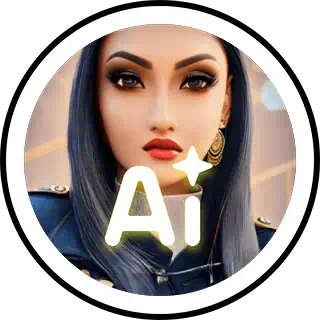 Dise&ntilde;o circular de IA con figura femenina representando la tecnolog&iacute;a de Snapchat