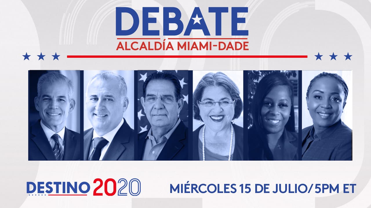 Cartel adicional del debate de la alcald&iacute;a de Miami con fechas y candidatos