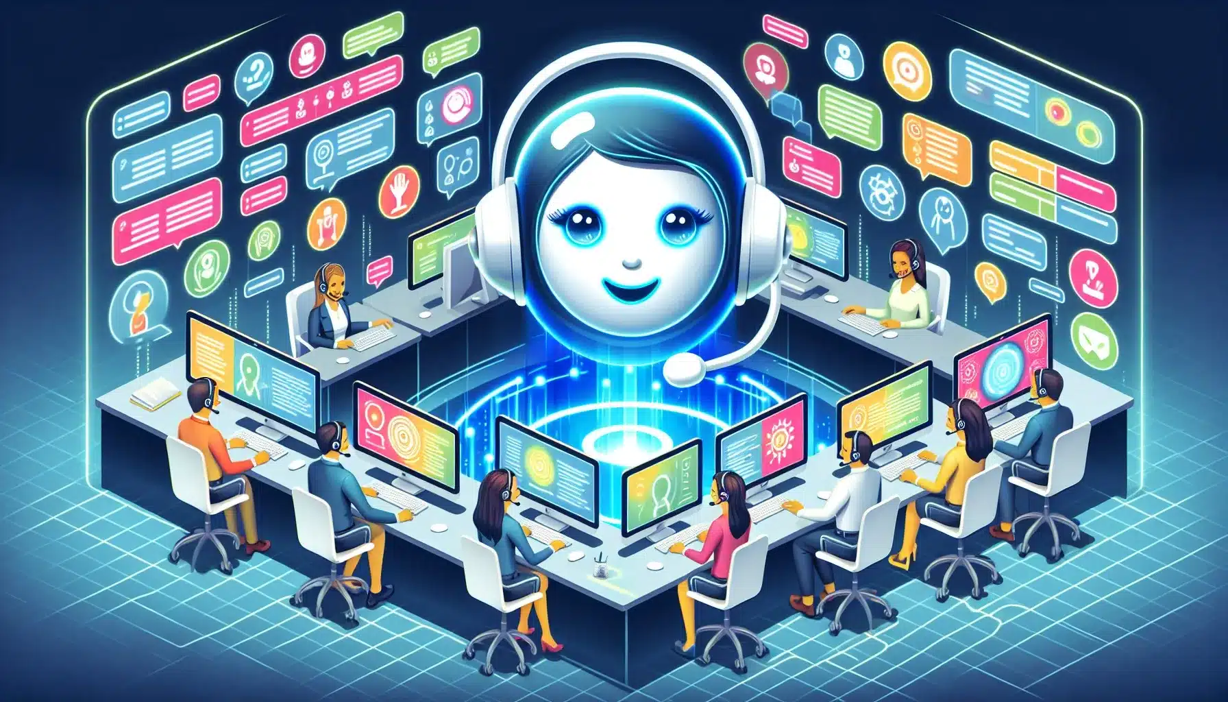 Entorno de atenci&oacute;n al cliente con agentes virtuales y tecnolog&iacute;a de IA