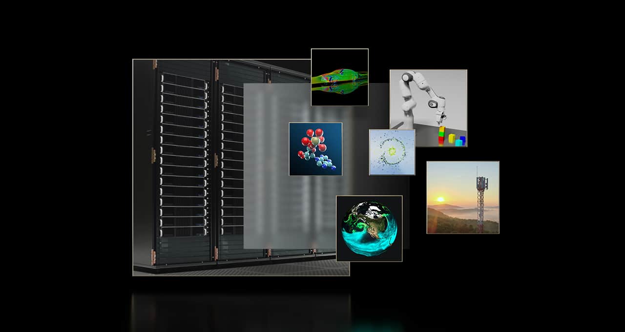 Sistema de servidores e ilustraciones de tecnolog&iacute;a y medio ambiente representando la eficiencia energ&eacute;tica en IA