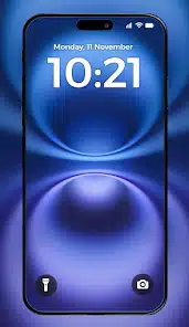 Pantalla de inicio de iPhone mostrando la hora y fecha