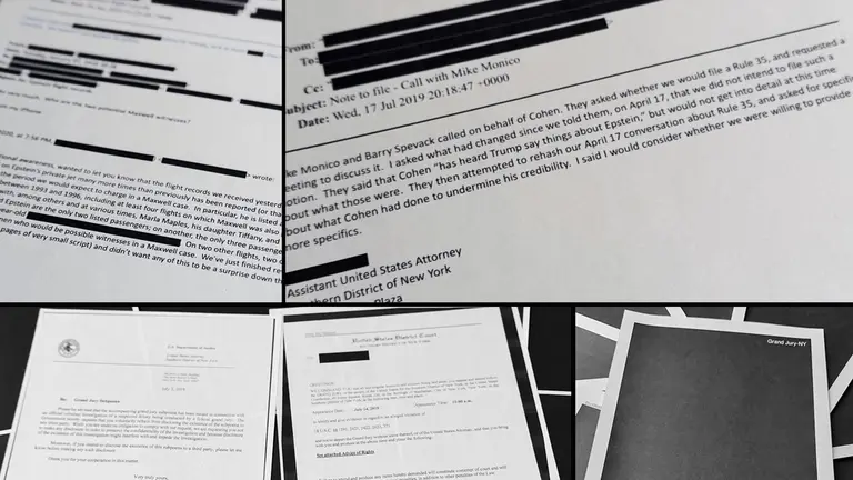 Documentos legales con texto oculto, mostrando procesos de censura