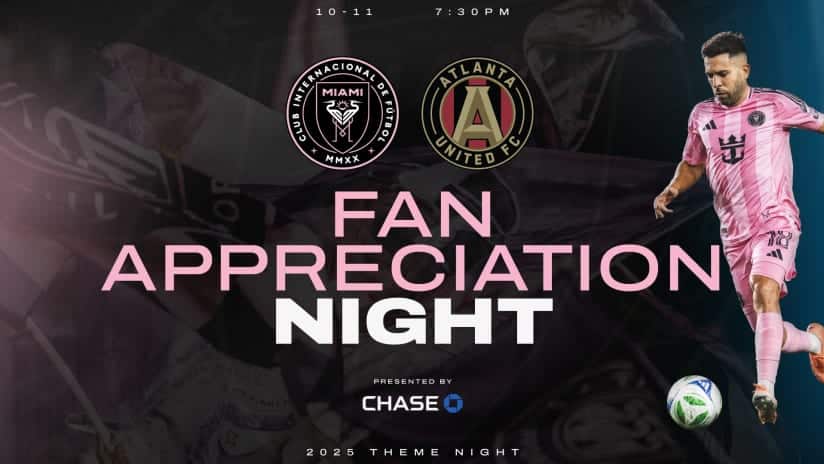 Cartel promocional de la Noche de Apreciación al Fanático del Inter Miami CF