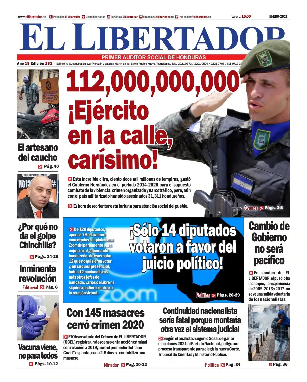 Portada de peri&oacute;dico que ilustra el clima de crisis pol&iacute;tica en Argentina