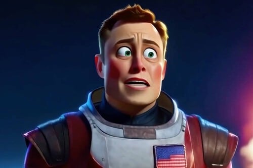 Ejemplo de contenido generado por IA, personaje espacial