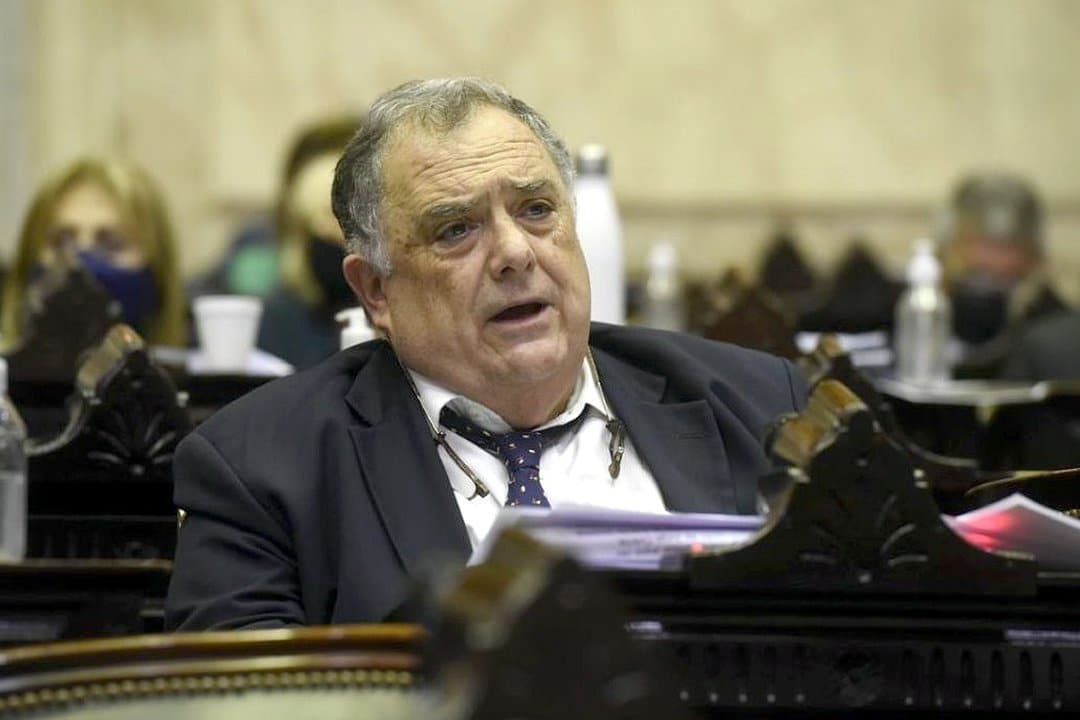 Eduardo Vald&eacute;s en recinto legislativo durante la discusi&oacute;n del pacto comercial