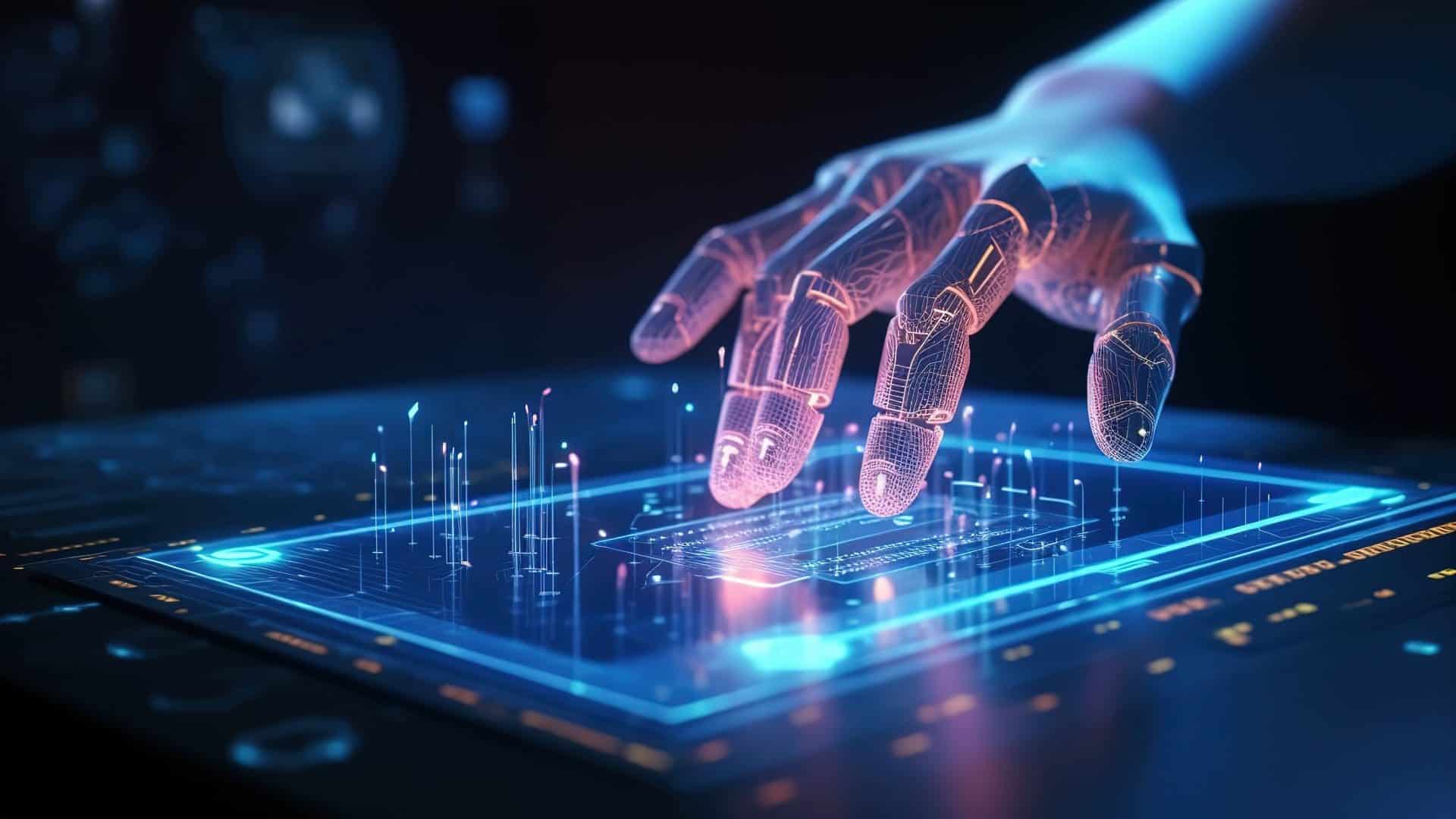 Representación digital de interacción con IA y procesamiento de datos