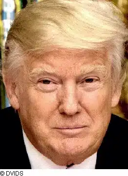 Donald Trump en un entorno oficial serio