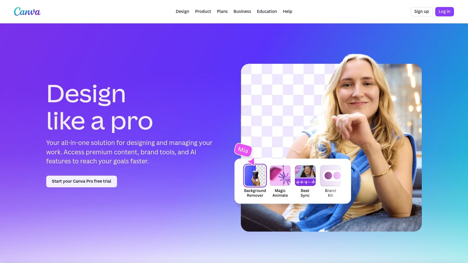 Interfaz de Canva mostrando herramientas de diseño como Magic Animate