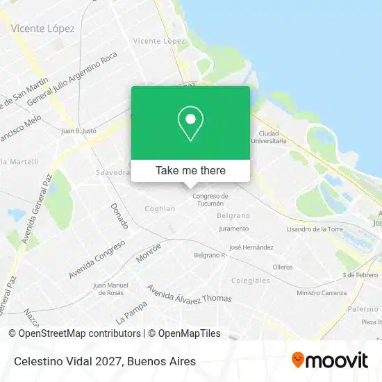Mapa de Buenos Aires mostrando la ubicaci&oacute;n del congreso del PRO 2027 en Parque Norte