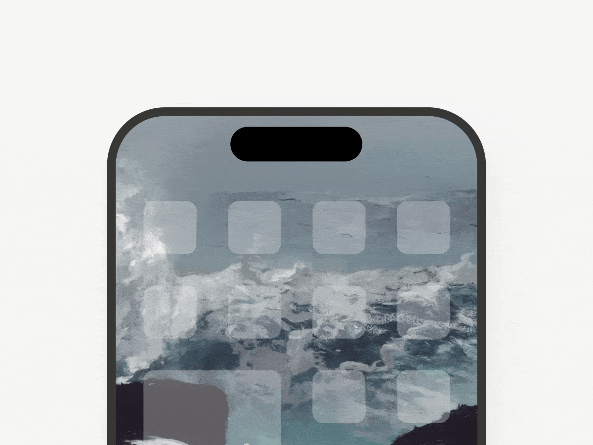 Interfaz de una aplicaci&oacute;n m&oacute;vil mostrando &iacute;conos y elementos abstractos