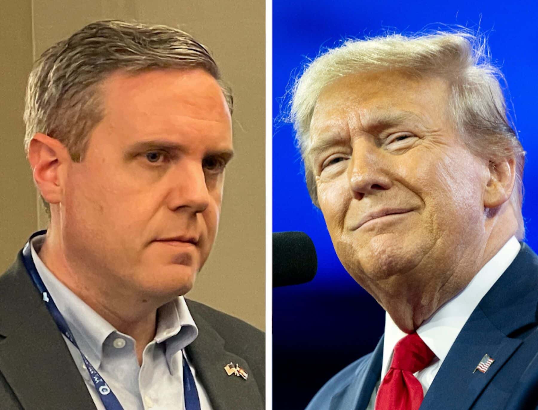 Montaje que muestra a Jeff Hurd y a Donald Trump