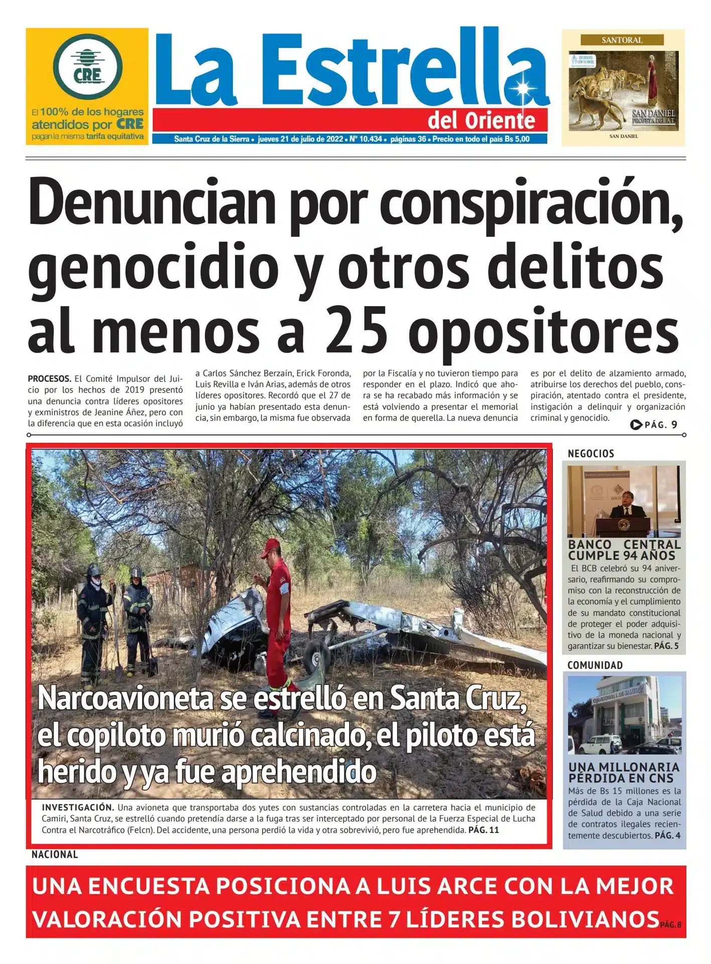 Portada de peri&oacute;dico ilustrando cobertura de crisis en Per&uacute;