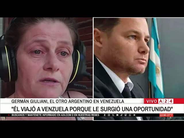 Vanessa Giuliani, hermana de Germ&aacute;n, hablando visiblemente emocionada durante una entrevista