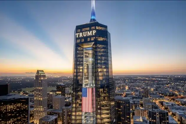 Renderizaci&oacute;n del rascacielos de la biblioteca presidencial de Trump en Miami