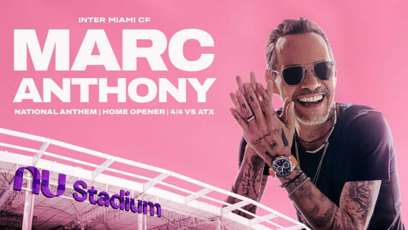 Marc Anthony interpreta el himno nacional en la inauguración del Nu Stadium