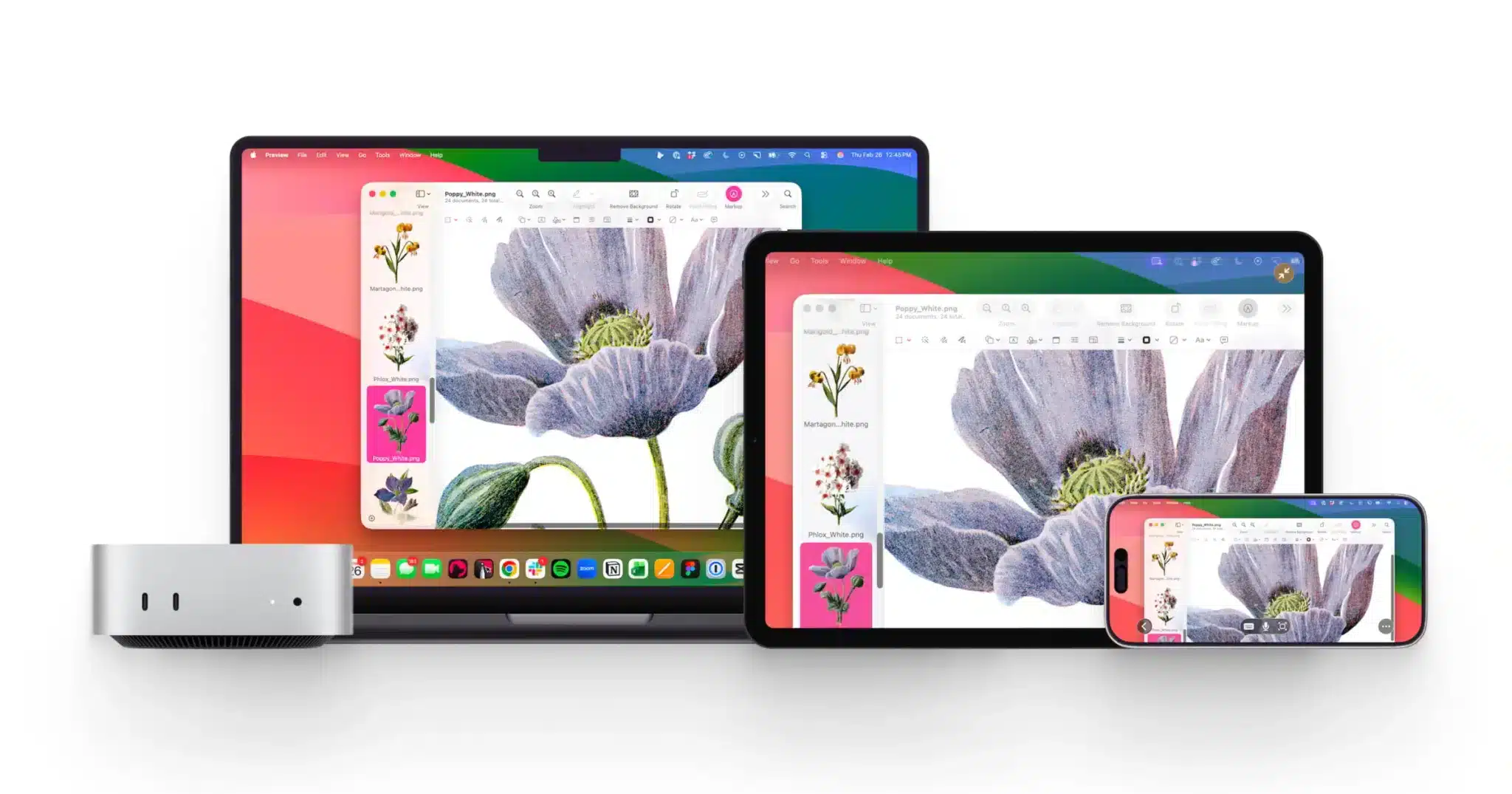 Dispositivos Apple interconectados mostrando la interfaz de Astropad Workbench