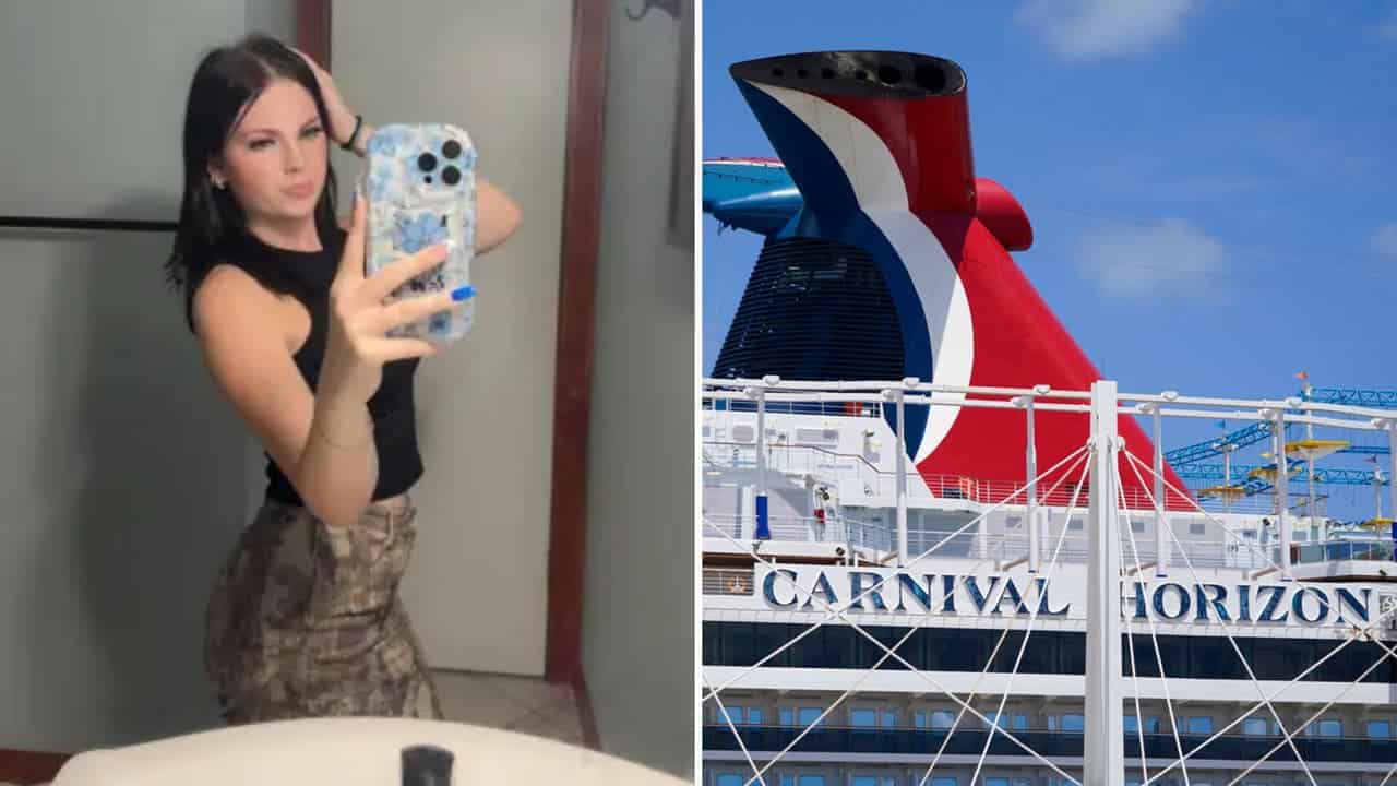 Carnival Horizon, el crucero donde ocurri&oacute; el incidente, junto a una representaci&oacute;n de pasajero