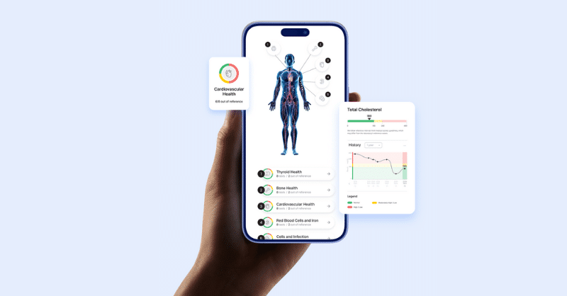 Interfaz de datos de salud representando la integraci&oacute;n de datos en ciencias f&iacute;sicas