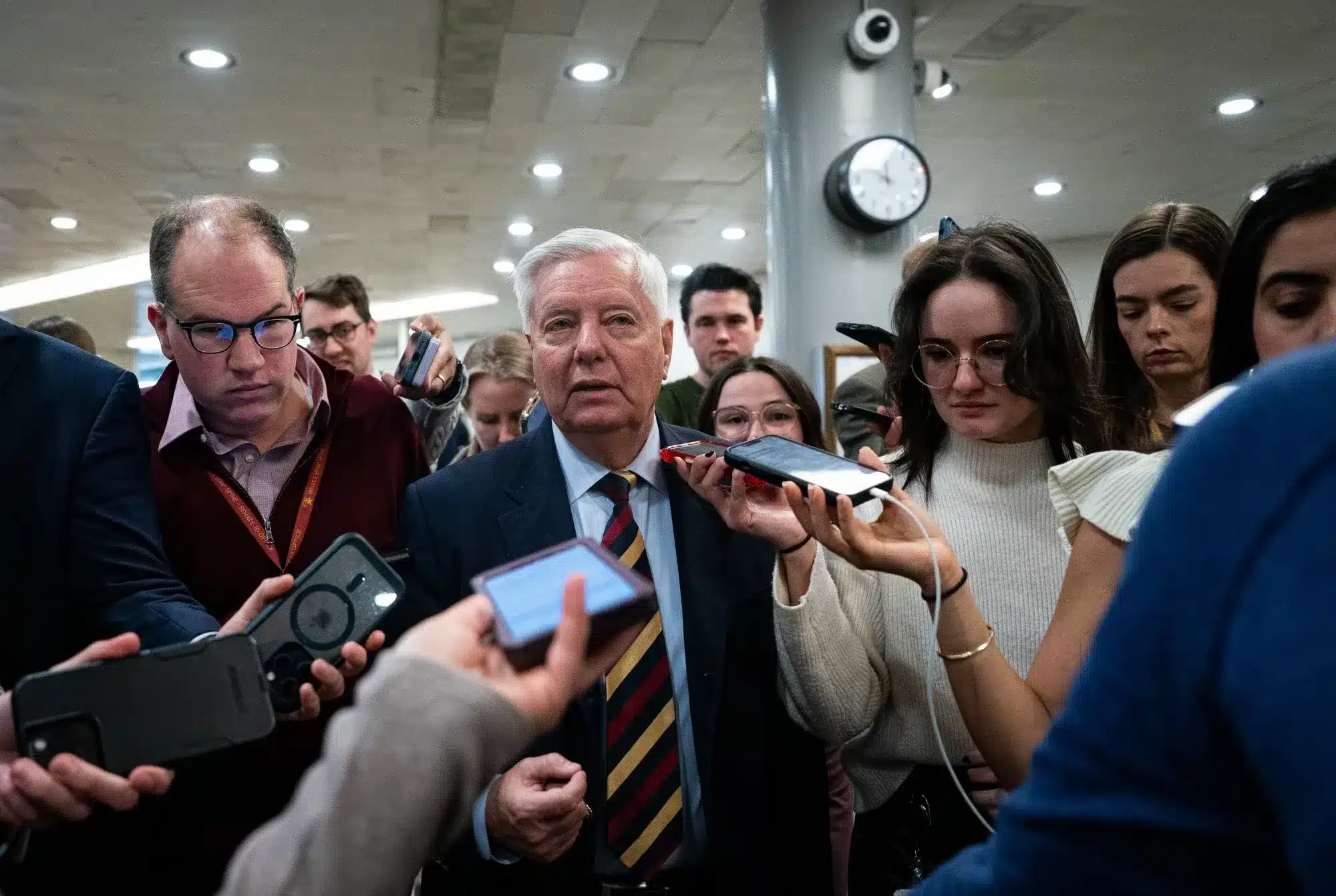 Conferencia de prensa de Lindsey Graham con periodistas