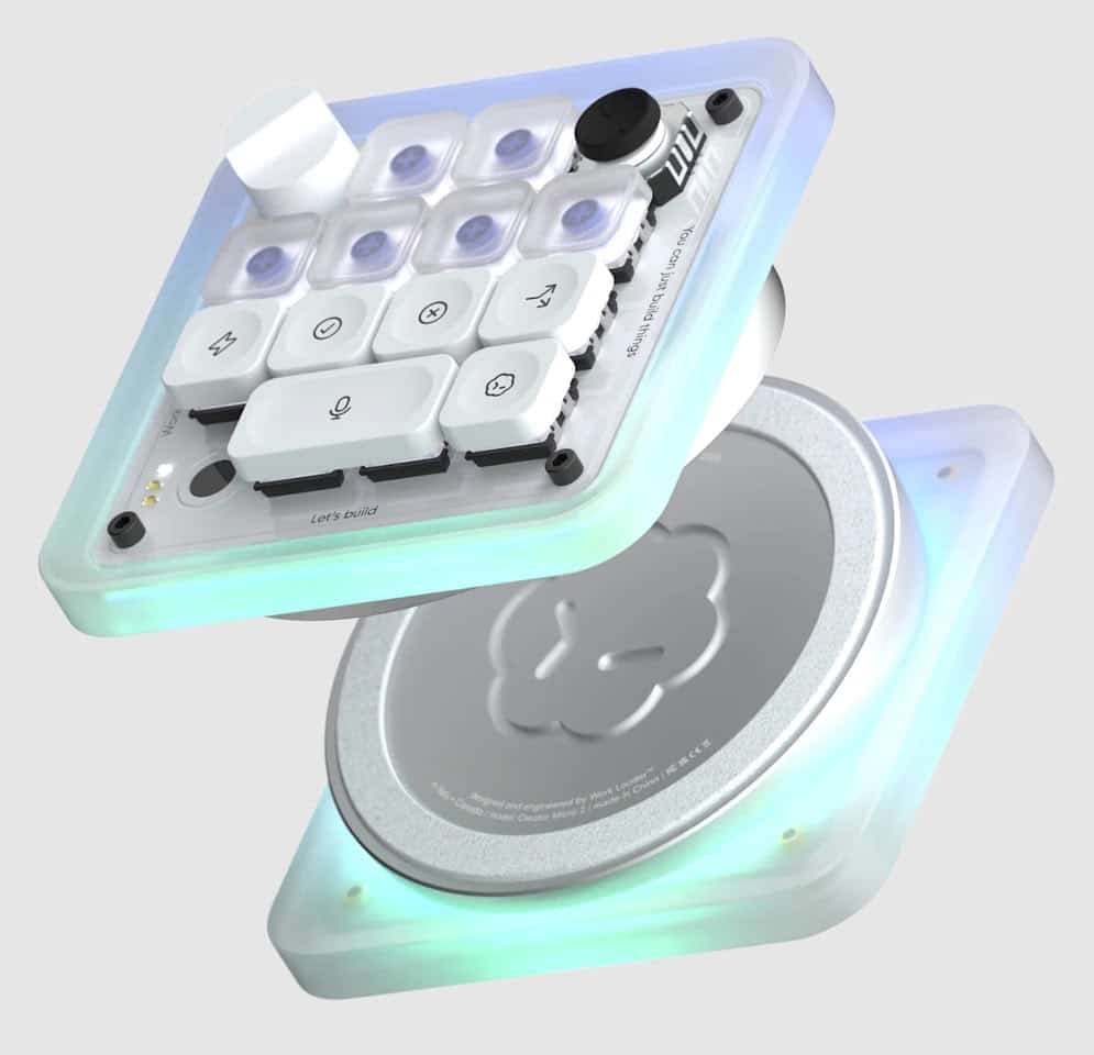 Micro keypad transparente con retroiluminación colorida