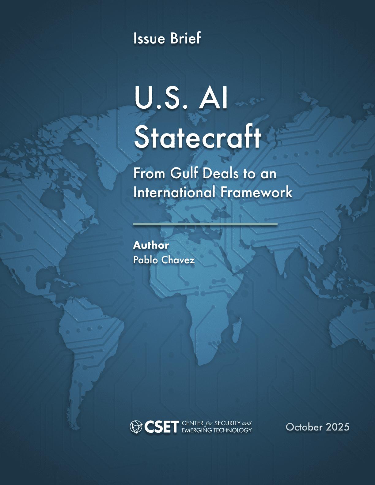 Portada del informe U.S. AI Statecraft del CSET