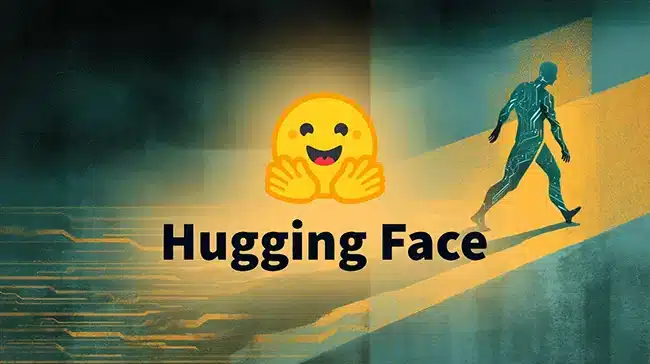 Logotipo de Hugging Face en un entorno tecnológico
