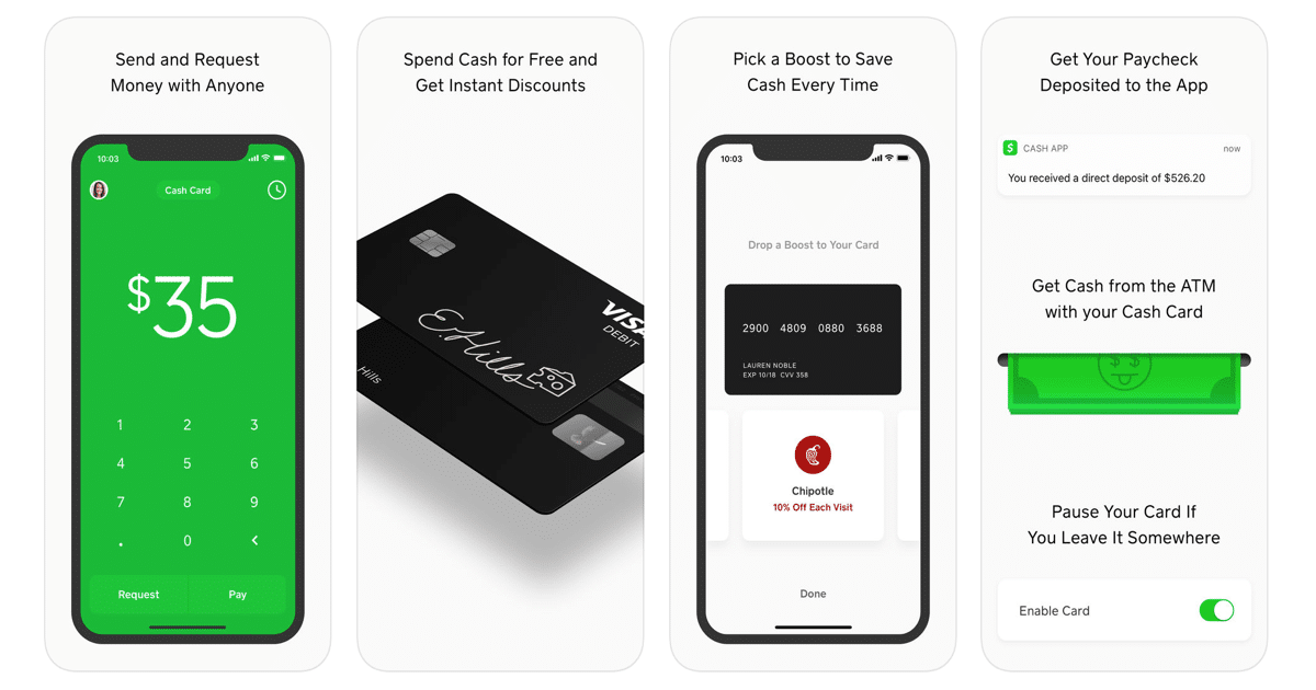 Interfaz de Cash App, parte del ecosistema de Block