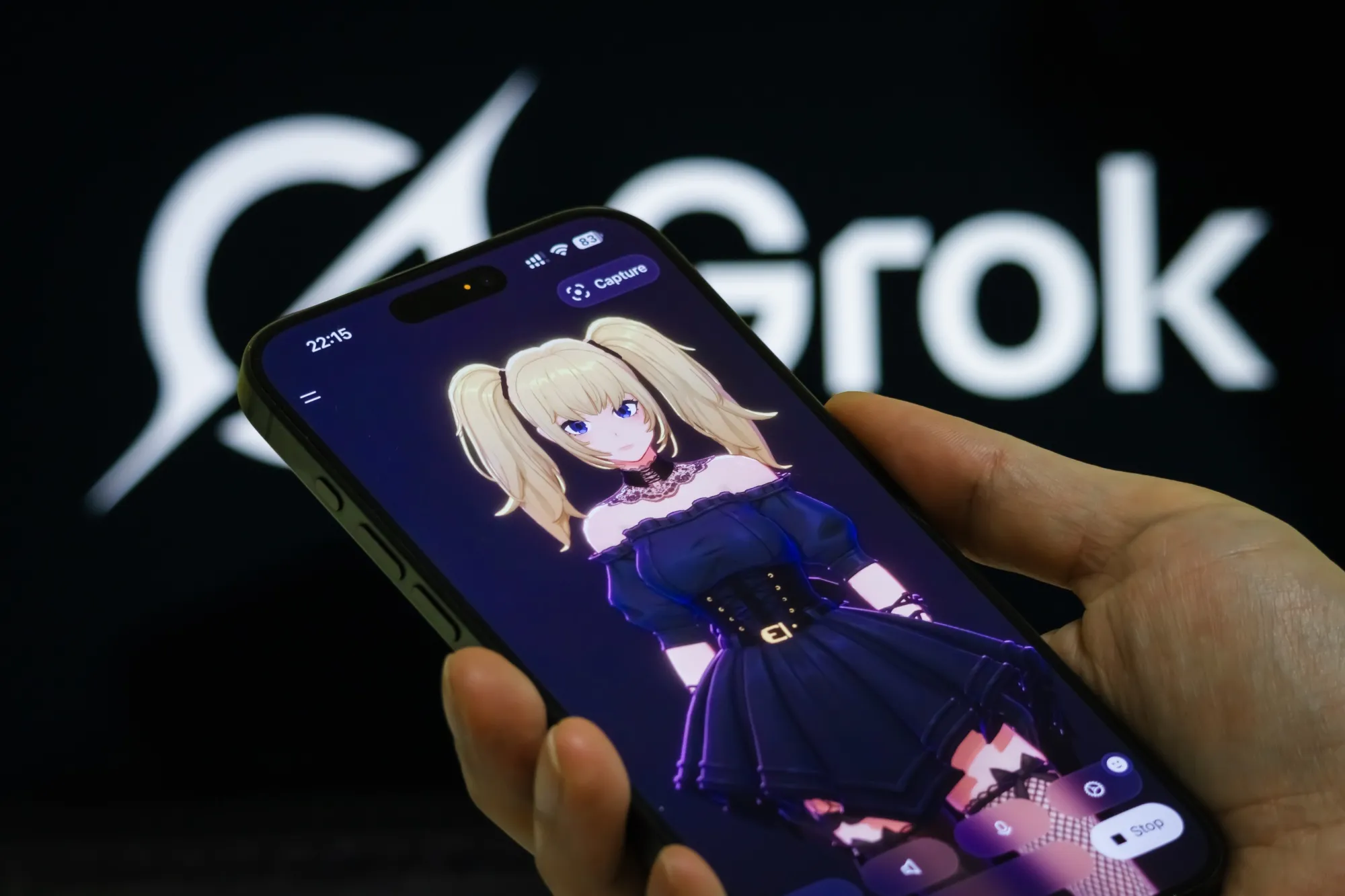 Interfaz de Grok en un teléfono móvil