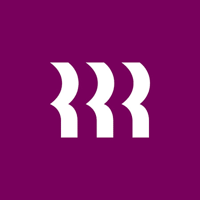 Logotipo de Rippling con tres formas de R sobre fondo púrpura