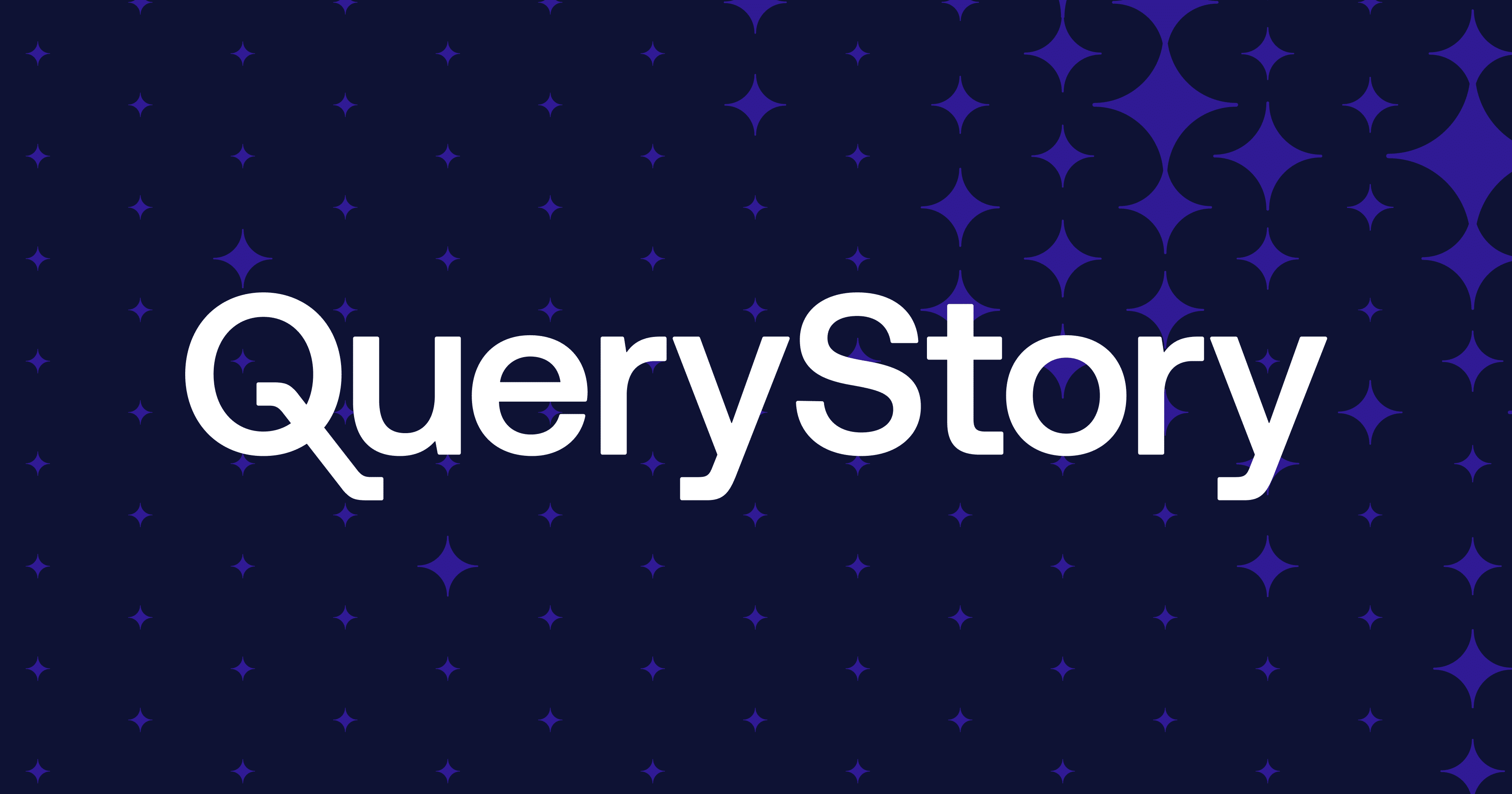Logotipo de QueryStory con estrellas moradas