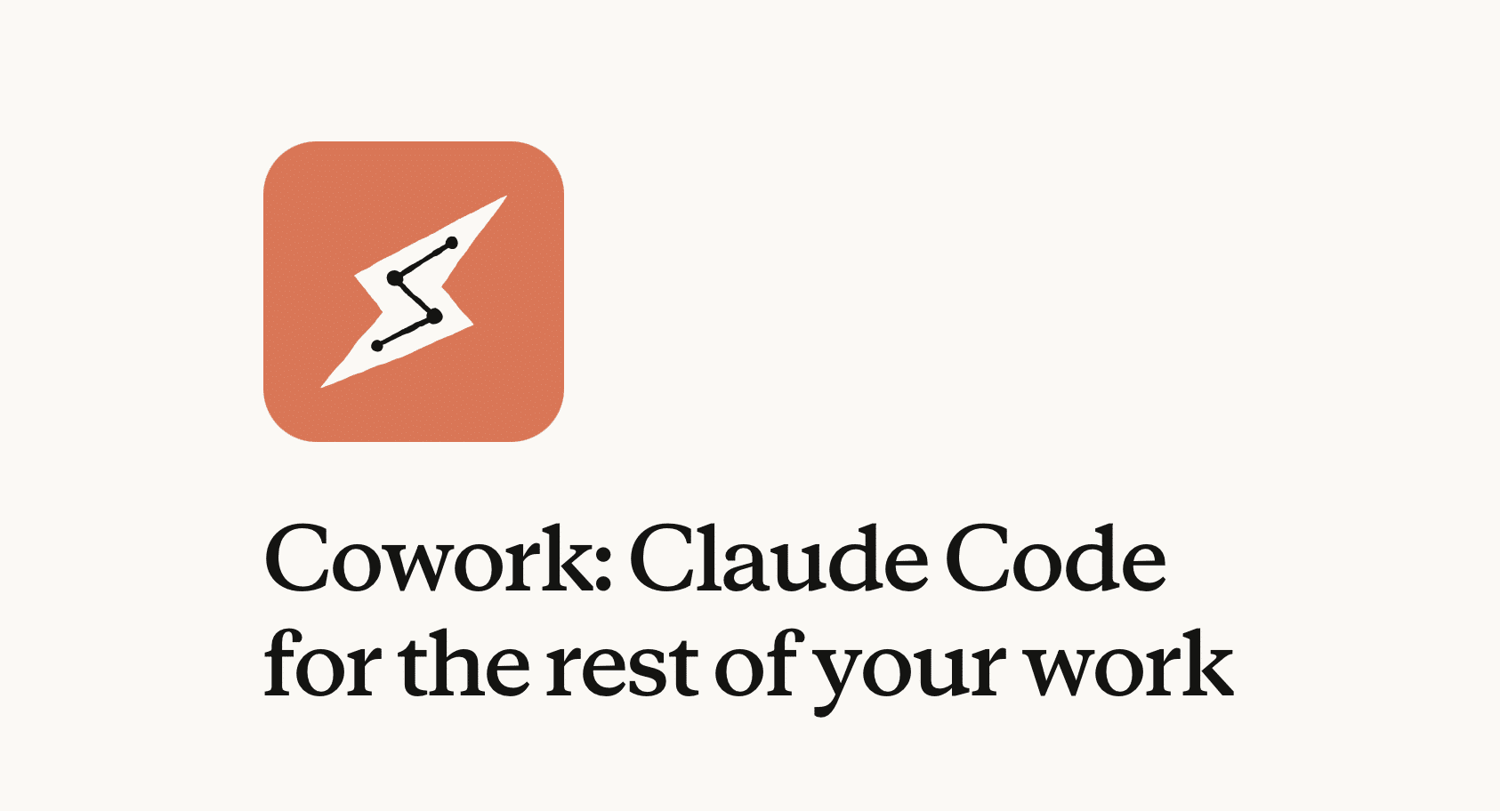 Logo de Cowork con el texto Claude Code for the rest of your work